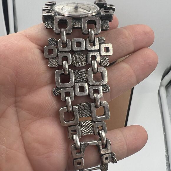 COROCRAFT Watch 17 jewels Crack But Works! Wind Up Watch Vintage Geometric - Picture 5 of 8